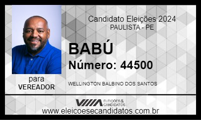 Candidato BABÚ 2024 - PAULISTA - Eleições