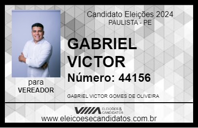 Candidato GABRIEL VICTOR 2024 - PAULISTA - Eleições