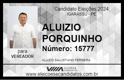 Candidato ALUIZIO PORQUINHO 2024 - IGARASSU - Eleições