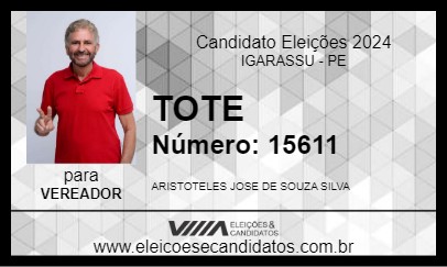 Candidato TOTE 2024 - IGARASSU - Eleições