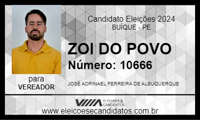 Candidato ZOIO 2024 - BUÍQUE - Eleições