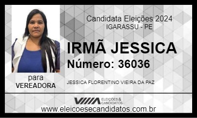 Candidato IRMÃ JESSICA 2024 - IGARASSU - Eleições