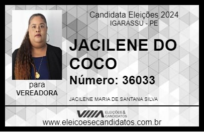 Candidato JACILENE DO COCO 2024 - IGARASSU - Eleições