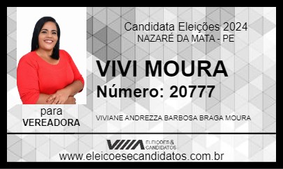 Candidato VIVI MOURA 2024 - NAZARÉ DA MATA - Eleições