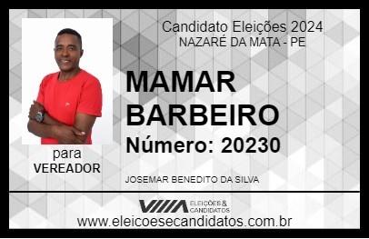 Candidato MAMAR BARBEIRO 2024 - NAZARÉ DA MATA - Eleições