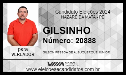 Candidato GILSINHO 2024 - NAZARÉ DA MATA - Eleições