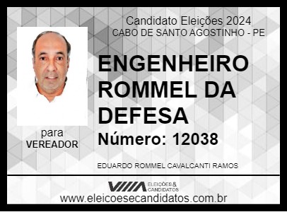 Candidato ENGENHEIRO ROMMEL DA DEFESA 2024 - CABO DE SANTO AGOSTINHO - Eleições