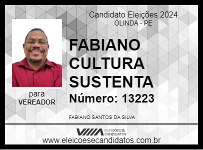 Candidato FABIANO  CULTURA SUSTENTA 2024 - OLINDA - Eleições