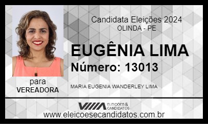 Candidato EUGÊNIA LIMA 2024 - OLINDA - Eleições