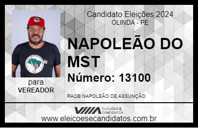 Candidato NAPOLEÃO DO MST 2024 - OLINDA - Eleições