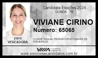 Candidato VIVIANE CIRINO 2024 - OLINDA - Eleições