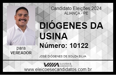 Candidato DIÓGENES DA USINA 2024 - ALIANÇA - Eleições