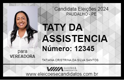 Candidato TATY DA ASSISTENCIA 2024 - PAUDALHO - Eleições