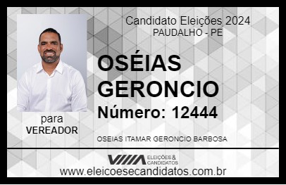 Candidato OSÉIAS GERONCIO 2024 - PAUDALHO - Eleições