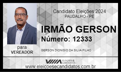 Candidato IRMÃO GERSON 2024 - PAUDALHO - Eleições