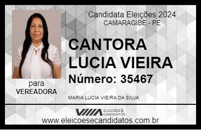 Candidato CANTORA LUCIA VIEIRA 2024 - CAMARAGIBE - Eleições