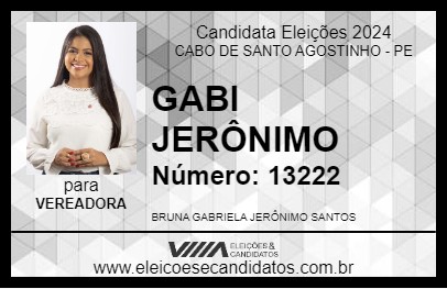 Candidato GABI JERÔNIMO 2024 - CABO DE SANTO AGOSTINHO - Eleições