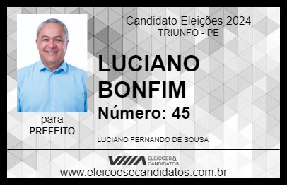 Candidato LUCIANO BONFIM 2024 - TRIUNFO - Eleições