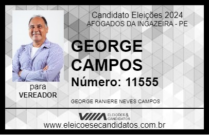 Candidato GEORGE CAMPOS 2024 - AFOGADOS DA INGAZEIRA - Eleições