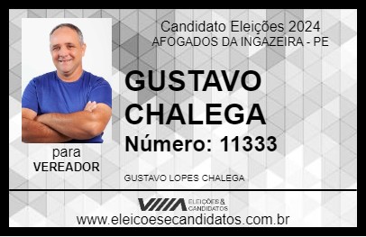 Candidato GUSTAVO CHALEGA 2024 - AFOGADOS DA INGAZEIRA - Eleições