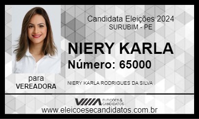 Candidato NIERY KARLA 2024 - SURUBIM - Eleições