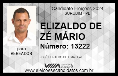 Candidato ELIZALDO DE ZÉ MÁRIO 2024 - SURUBIM - Eleições