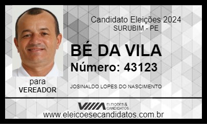 Candidato BÉ DA VILA 2024 - SURUBIM - Eleições