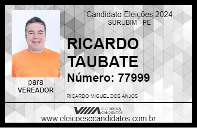 Candidato RICARDO TAUBATE 2024 - SURUBIM - Eleições