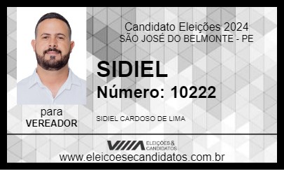 Candidato SIDIEL 2024 - SÃO JOSÉ DO BELMONTE - Eleições