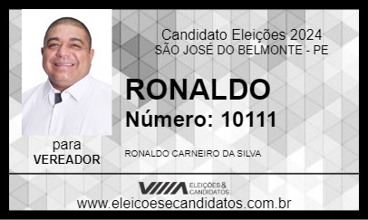 Candidato RONALDO DA MANGA 2024 - SÃO JOSÉ DO BELMONTE - Eleições