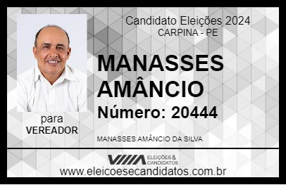 Candidato MANASSES AMÂNCIO 2024 - CARPINA - Eleições