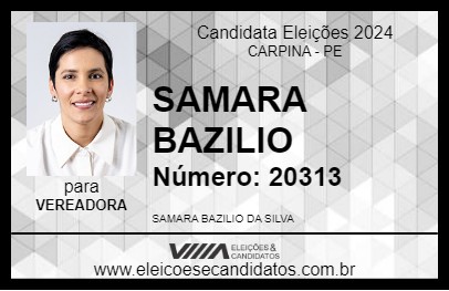 Candidato SAMARA BAZILIO 2024 - CARPINA - Eleições