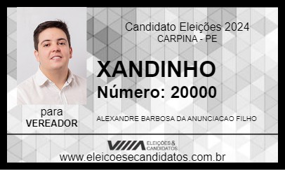 Candidato XANDINHO 2024 - CARPINA - Eleições