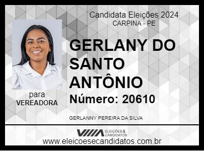 Candidato GERLANY DO SANTO ANTÔNIO 2024 - CARPINA - Eleições