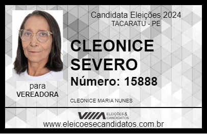 Candidato CLEONICE SEVERO 2024 - TACARATU - Eleições