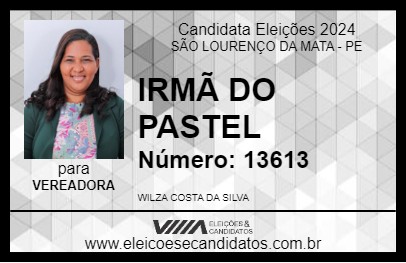 Candidato IRMÃ DO PASTEL 2024 - SÃO LOURENÇO DA MATA - Eleições