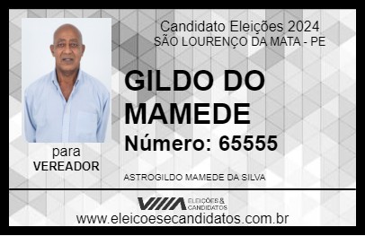 Candidato GILDO DO MAMEDE 2024 - SÃO LOURENÇO DA MATA - Eleições