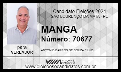 Candidato MANGA 2024 - SÃO LOURENÇO DA MATA - Eleições