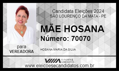 Candidato MÃE HOSANA 2024 - SÃO LOURENÇO DA MATA - Eleições