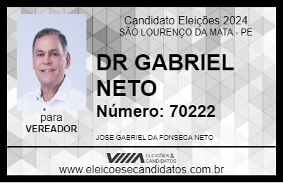 Candidato DR GABRIEL NETO 2024 - SÃO LOURENÇO DA MATA - Eleições