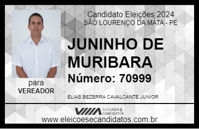 Candidato JUNINHO DE MURIBARA 2024 - SÃO LOURENÇO DA MATA - Eleições