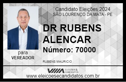 Candidato DR RUBENS ALENCAR 2024 - SÃO LOURENÇO DA MATA - Eleições