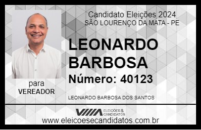 Candidato LEONARDO BARBOSA 2024 - SÃO LOURENÇO DA MATA - Eleições