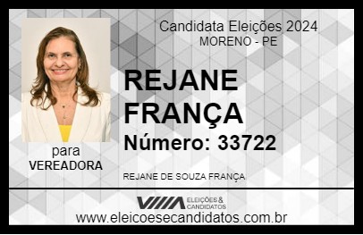 Candidato REJANE FRANÇA 2024 - MORENO - Eleições