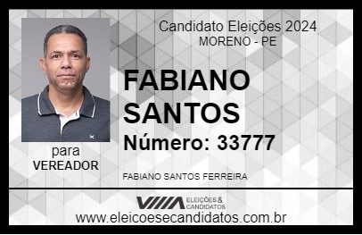 Candidato FABIANO SANTOS 2024 - MORENO - Eleições