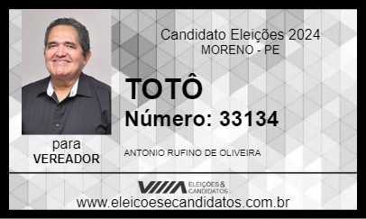 Candidato TOTÔ 2024 - MORENO - Eleições