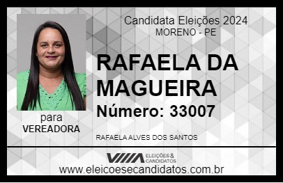 Candidato RAFAELA DA MAGUEIRA 2024 - MORENO - Eleições