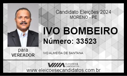 Candidato IVO BOMBEIRO 2024 - MORENO - Eleições