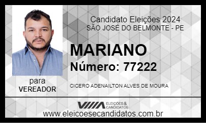 Candidato MARIANO 2024 - SÃO JOSÉ DO BELMONTE - Eleições