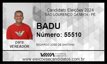 Candidato BADU 2024 - SÃO LOURENÇO DA MATA - Eleições